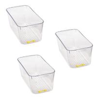 Kit 3 Suportes para Geladeira 30x16cm Acrílico Transparente Organizador Armário Multiuso Futas Vegetais Cozinha Kit 3 Suportes para Geladeira 30x16cm Acrílico Transparente Organizador Armário Multiuso Futas Vegetais Cozinha