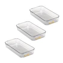 Kit 3 Suportes para Geladeira 30x16cm Gaveta Organizadora