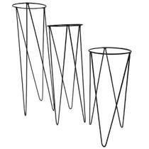 Kit 3 Suportes para Plantas Tripé de Ferro Preto Kit 3 Suportes para Plantas Tripé de Ferro Preto