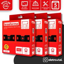 Kit 3 Suportes para Tv Universal Fixo Led Lcd Plasma 10 a 100 Polegadas Brasforma Sbru750