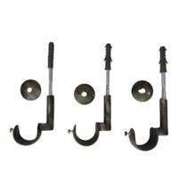 Kit 3 Suportes Simples de Teto para Varão de Cortina 28 mm