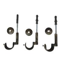 Kit 3 Suportes Simples de Teto para Varão de Cortina 28mm