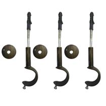 Kit 3 suportes simples para varão comum 19mm - ouro velho