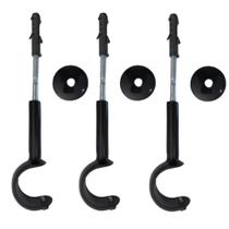 Kit 3 suportes simples para varão comum 28mm - tabaco