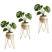 Kit 3 Suportes Tripé 30x15 para Vaso de Chão em Aço Carbono - NV512P, NV515B, NV515P