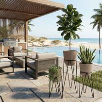 Kit 3 Suportes Tripé de Chão Aço com Cachepot Pote 17- 30cm 45cm 60cm - CT17