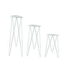 Kit 3 Suportes Tripé Vaso de Chão P M G Jardinagem Branco Ferro nv515 Kit 3 Suportes Tripé Vaso de Chão P M G Jardinagem Branco Ferro nv515