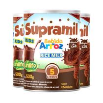 Kit 3 Supramil Bebida de Arroz Kids Chocolate Unilife 500g Kit 3 Supramil Bebida de Arroz Kids Chocolate Unilife 500g