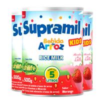 Kit 3 Supramil Bebida de Arroz Kids Morango Unilife 500g Kit 3 Supramil Bebida de Arroz Kids Morango Unilife 500g