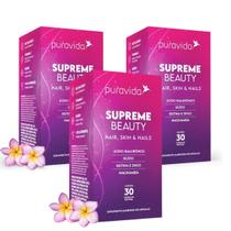Kit 3 Supreme Beauty Biotina Hialurônico Zibco Silício PuraVida