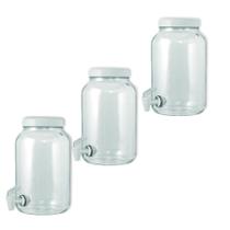 Kit 3 Suqueira Vidro Multiuso 3,2 Tampa Branca Segunda Linha