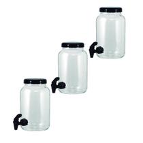 Kit 3 Suqueira Vidro Multiuso 3,2 Tampa Preta Segunda Linha