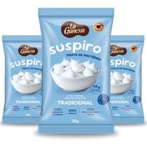 Kit 3 Suspiros Proteicos Tradicional La Ganexa Zero Açúcar Low Carb Fitness