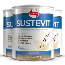 Kit 3 Sustevit Whey Protein Vitafor Sabor Baunilha 400G