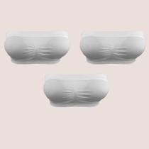 Kit 3 Sutiã Faixa Sem Costura Top sem alça Com Bojo