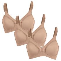 Kit 3 Sutiã Gallard Control Feminino S/Espuma S/Aro Ajuste Perfeito DeMillus