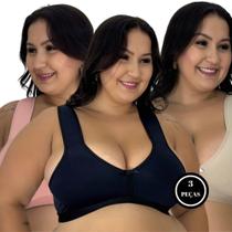 Kit 3 Sutiã Plus Size com Alças Acolchoadas de Espuma - c1 KIT 3 CLÉO PRETO BEGE E ROSA Kit 3 Sutiã Plus Size com Alças Acolchoadas de Espuma - c1 KIT 3 CLÉO PRETO BEGE E ROSA