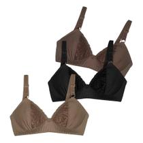 Kit 3 Sutia Plus Size Reforçado Confortável Feminino Simples Microfibra