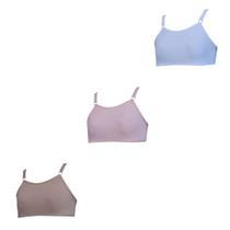 Kit 3 Sutiã Top Juvenil Algodão Sem Bojo
