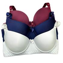 Kit 3 Sutiãs Com Bojo Alça Reforçada Cores Lisas Kit 3 Sutiãs Com Bojo Alça Reforçada Cores Lisas