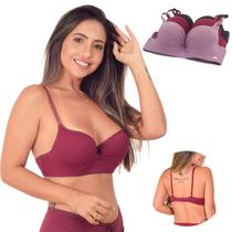 Kit 3 Sutiãs com bojo Estruturado com sustentação Lingerie Atacado soutien de microfibra
