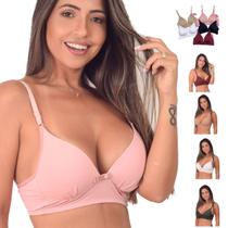 Kit 3 Sutiãs com Bojo Soft Macio Não Amassa Lingerie Feminina Conforto Anatômico