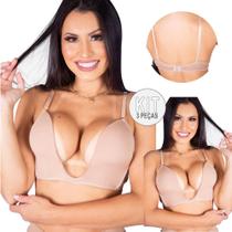 Kit 3 Sutiãs Decote profundo Push Up Kit 3 Sutiãs Decote profundo Push Up