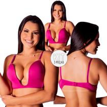 Kit 3 Sutiãs Decote profundo Push Up Kit 3 Sutiãs Decote profundo Push Up