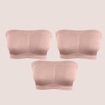 Kit 3 Sutiãs Faixa Sem Bojo sem alça Sem Costura