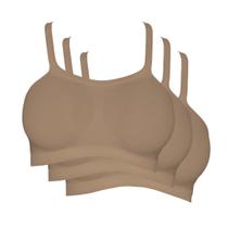 Kit 3 Sutiãs Top Hanes Bandini sem Costura H299 Chocolate - G