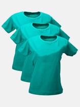 Kit - 3 T-Shirts Básicas Verde Jade