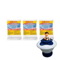 Kit 3 Tablete Pastilha Pedra Cl Estabilizado Genco + Clorador Médio Kit 3 Tablete Pastilha Pedra Cl Estabilizado Genco + Clorador Médio