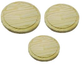 Kit 3 Tabua De Pizza, Carne E Petisco Redonda P M G Madeira Pinus