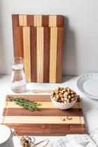 kit 3 Tábua Madeira Pinus Retangular P/ Cozinha 45 35 30cm