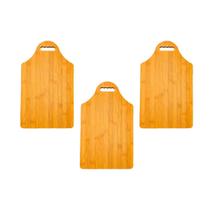 Kit 3 Tábua MDF Retangular Frios Verdura Cozinha Alimento 39cm Petisco Churrasco Mesa Corte Carne