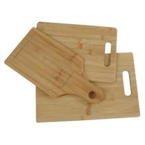 Kit 3 Tabuas De Carne Madeira Bambu Churrasco Cozinha
