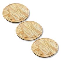 Kit 3 Tábuas Petisco 20cm Frios Hambúrguer Mesa Posta Aperitivo Kit 3 Tábuas Petisco 20cm Frios Hambúrguer Mesa Posta Aperitivo