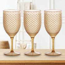 Kit 3 Taça Para Vinho e Água De Acrílico Luxxor 480ml - Paramount