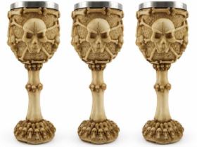 Kit 3 Taças Caveira Medieval Rock Decorativa 200ml Colecionável Coquetel Cerveja