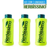 Kit 3 Talco Antisséptico Herbíssimo Perfumado 140G