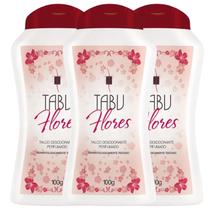 Kit 3 Talco Desodorante Perfumado Tabu Flores 100G - Dana Kit 3 Talco Desodorante Perfumado Tabu Flores 100G - Dana