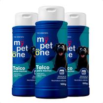 Kit 3 Talco Higienico Perfumado 100G Para Cães Macho Mypetone Kit 3 Talco Higienico Perfumado 100G Para Cães Macho Mypetone