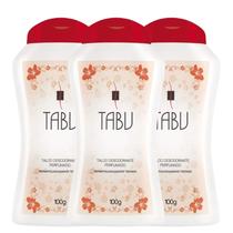 Kit 3 Talco Perfumado Tabu Tradicional 100G - Dana