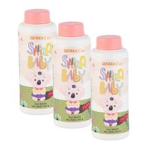 Kit 3 Talcos Infantil Perfumado 100g Pele Macia Safira Baby