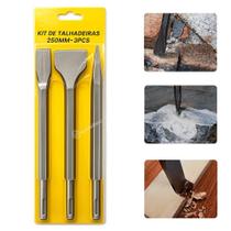 Kit 3 Talhadeiras Martelete 250mm Cinzel Ponta Plano Largo Ref BOM5223 Kit 3 Talhadeiras Martelete 250mm Cinzel Ponta Plano Largo Ref BOM5223
