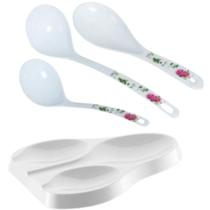 kit 3 Talheres Floral Para Servir Descanso Branco M.Lar