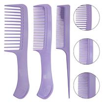 Kit 3 Tamanhos de Pente Roxo Plástico para Cabelos Penteados Hair Cabeleireira Pentear Desembaraçar Kit 3 Tamanhos de Pente Roxo Plástico para Cabelos Penteados Hair Cabeleireira Pentear Desembaraçar