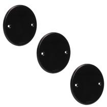 Kit 3 Tampa Cega para Teto Redonda 3" Preta Ebony Sleek Margirius Cor:Preto