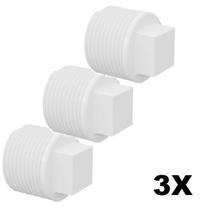 Kit 3 Tampão Plug PVC Roscável 1.1/2" Branco (50mm) Tigre