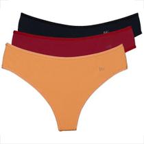 Kit 3 Tangas Conforto Fio Duplo Feminina Elegante Atacado Kit 3 Tangas Conforto Fio Duplo Feminina Elegante Atacado